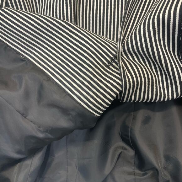 Chaps Blazer Jacket Black White Stripe Cotton Nautical Career Womens Plus 18W - Picture 5 of 7